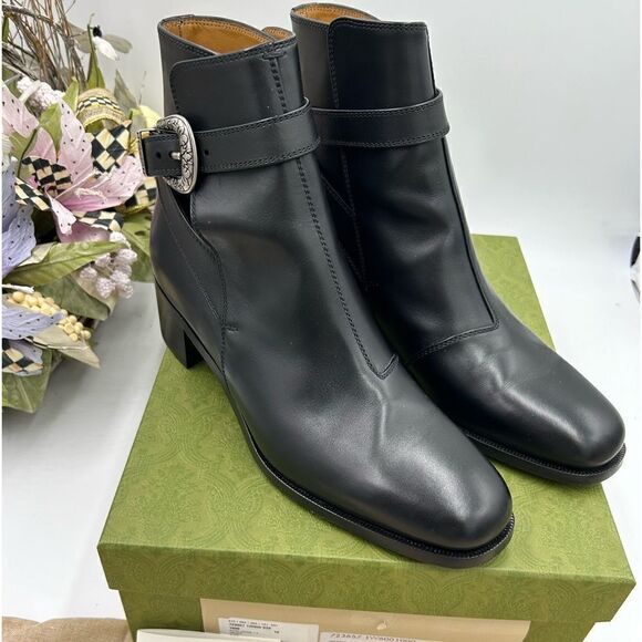 Men’s Gucci, leather ankle boots size 10 made in Italy - Picture 1 of 10